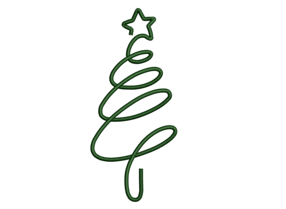 A Fresh Twist on Holiday Embroidery: Minimalist Green Embroidery Xmas Tree