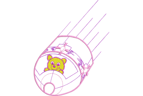 Cute Bear in Spaceship Embroidery Design Review