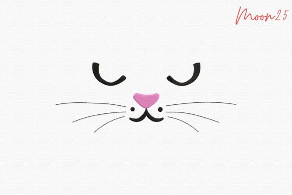 Cute Cat Face Whiskers Embroidery: A Seasonal Charm for Holiday Crafts