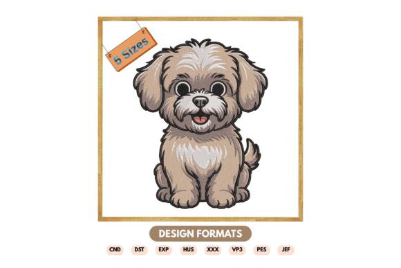 Cute Puppy Dog Machine Embroidery Design