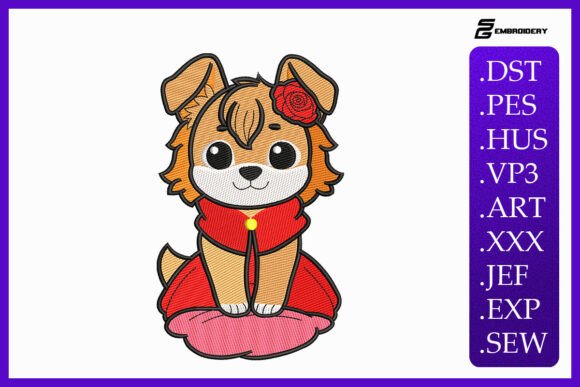 Cute Puppy with Rose Machine Embroidery Review
