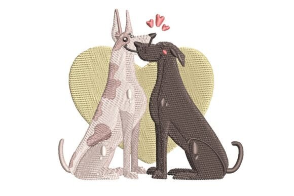 Great Danes in Love Embroidery: A Designerβs Take for Boutique Apparel