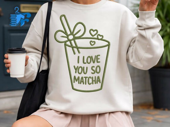 I Love You so Matcha Embroidery Design