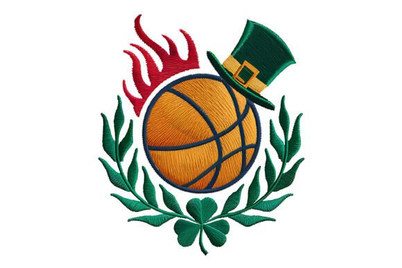 Lucky Shamrock Basketball Embroidery