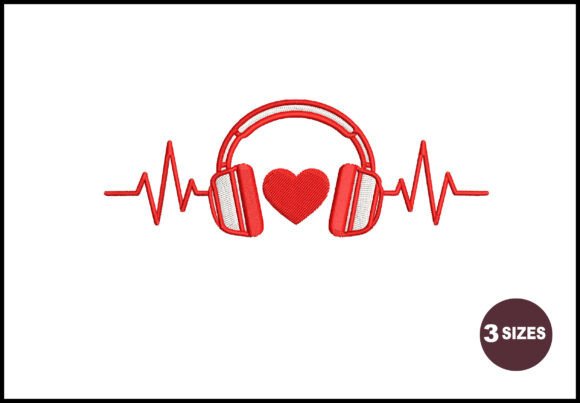 Music Lover Heart Headphones Embroidery Review
