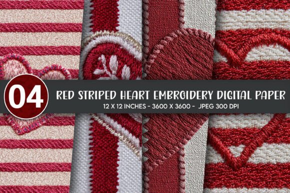 Red Striped Heart Embroidery Digital Review
